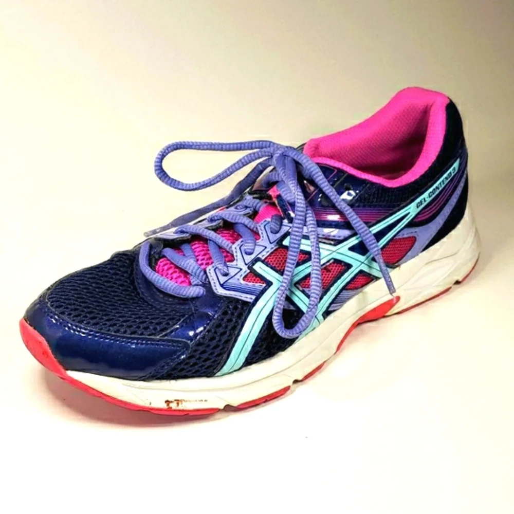 ASICS T5F9N Pink Blue Gel Contend 3 Sneakers EUC - Picture 2 of 13
